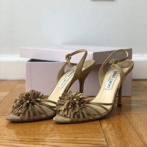 Jimmy Choo Private Pointed Shoe (Camel Suede)